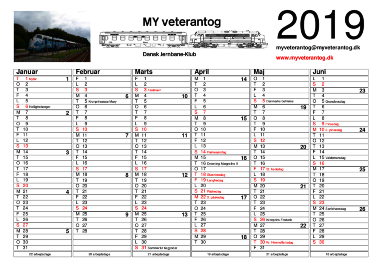 Kalender 2019 Danmark