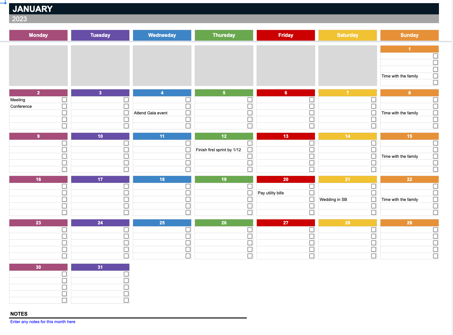 Kalender 2023 Spreadsheet Template Kalender 2023 Spreadsheet Template