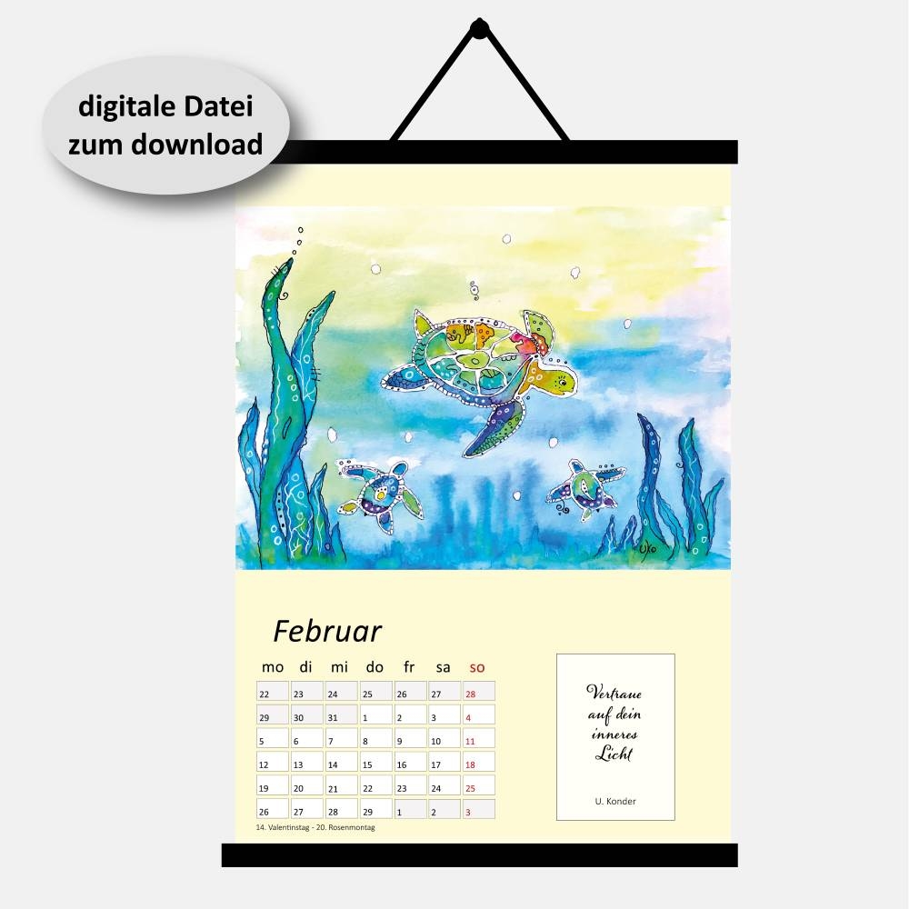 Kalender 2024 Funny Art Zum Ausdruck Monatskalender Din A5 A4 Digitale Datei Zum Download