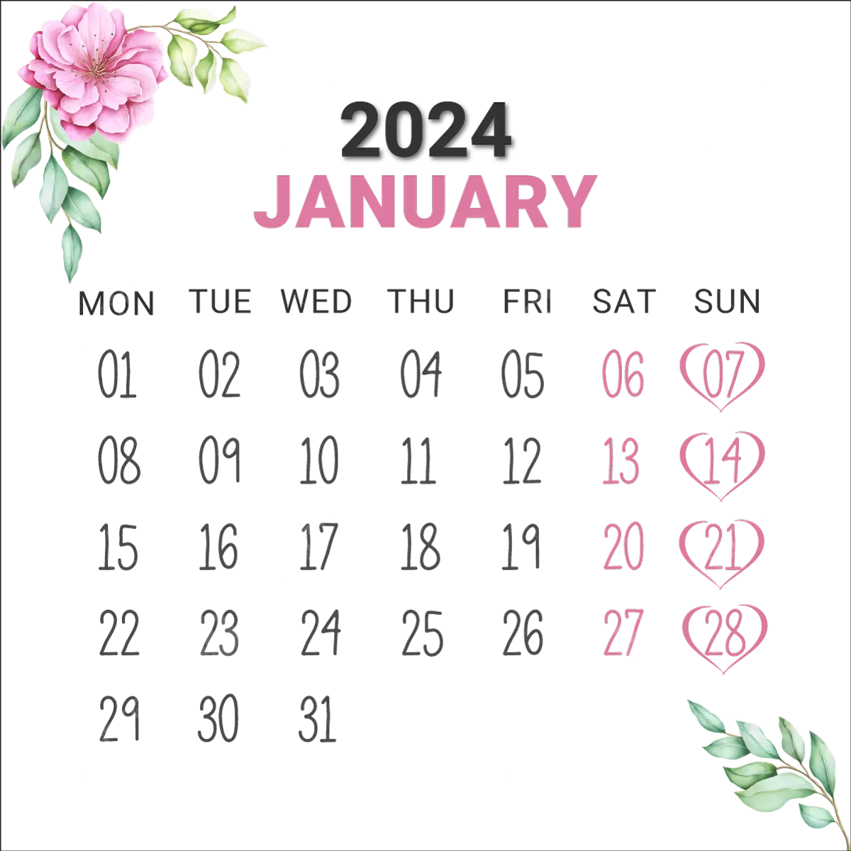 Kalender 2024 Januar Kostenlos Zum Ausdrucken Vektor Kalender 2024 Datum PNG Und Vektor Zum Kostenlosen Download