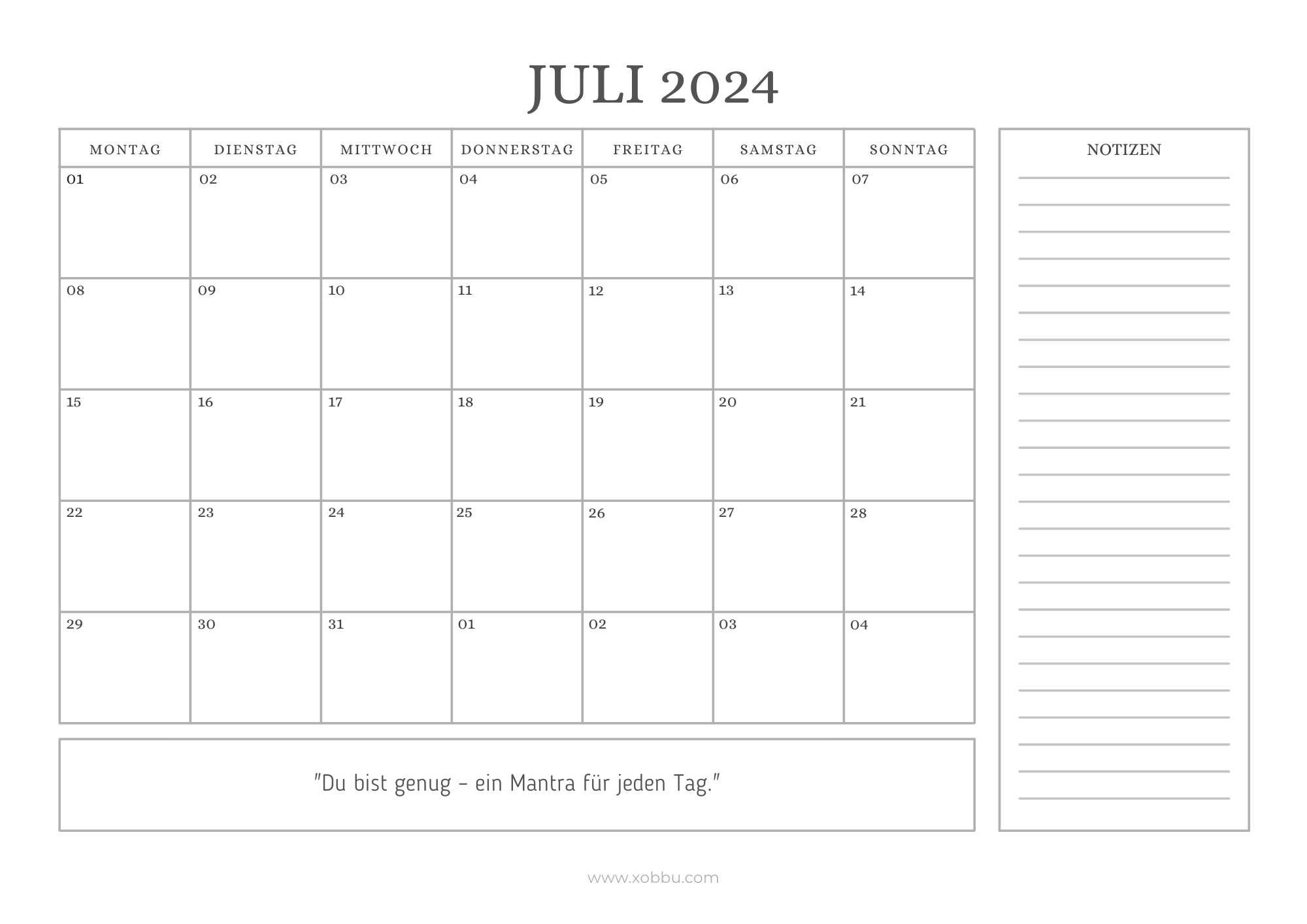 Kalender 2024 Monatskalender Kostenlos Zum Ausdrucken Xobbu