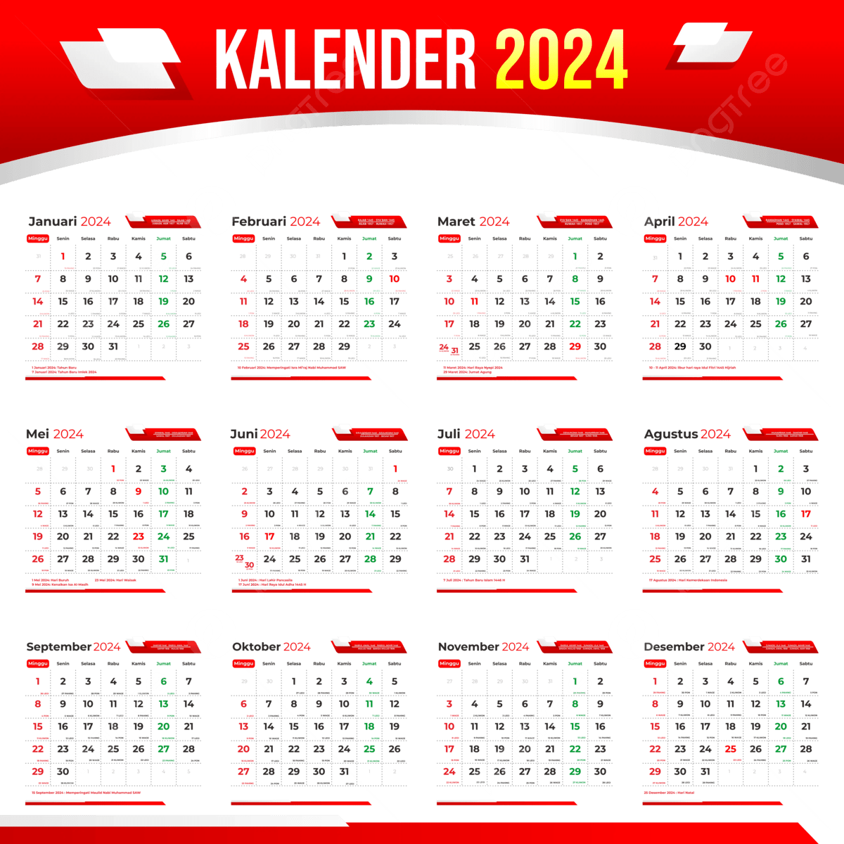 Kalender 2024 Vektor Mit Nationalfeiertagen Und Zum Ausdrucken Kalender Downloads F r 2024 Kalender 2024 Kostenloser Download Des Kalenders 2024 PNG Und Vektor Zum Kostenlosen Download