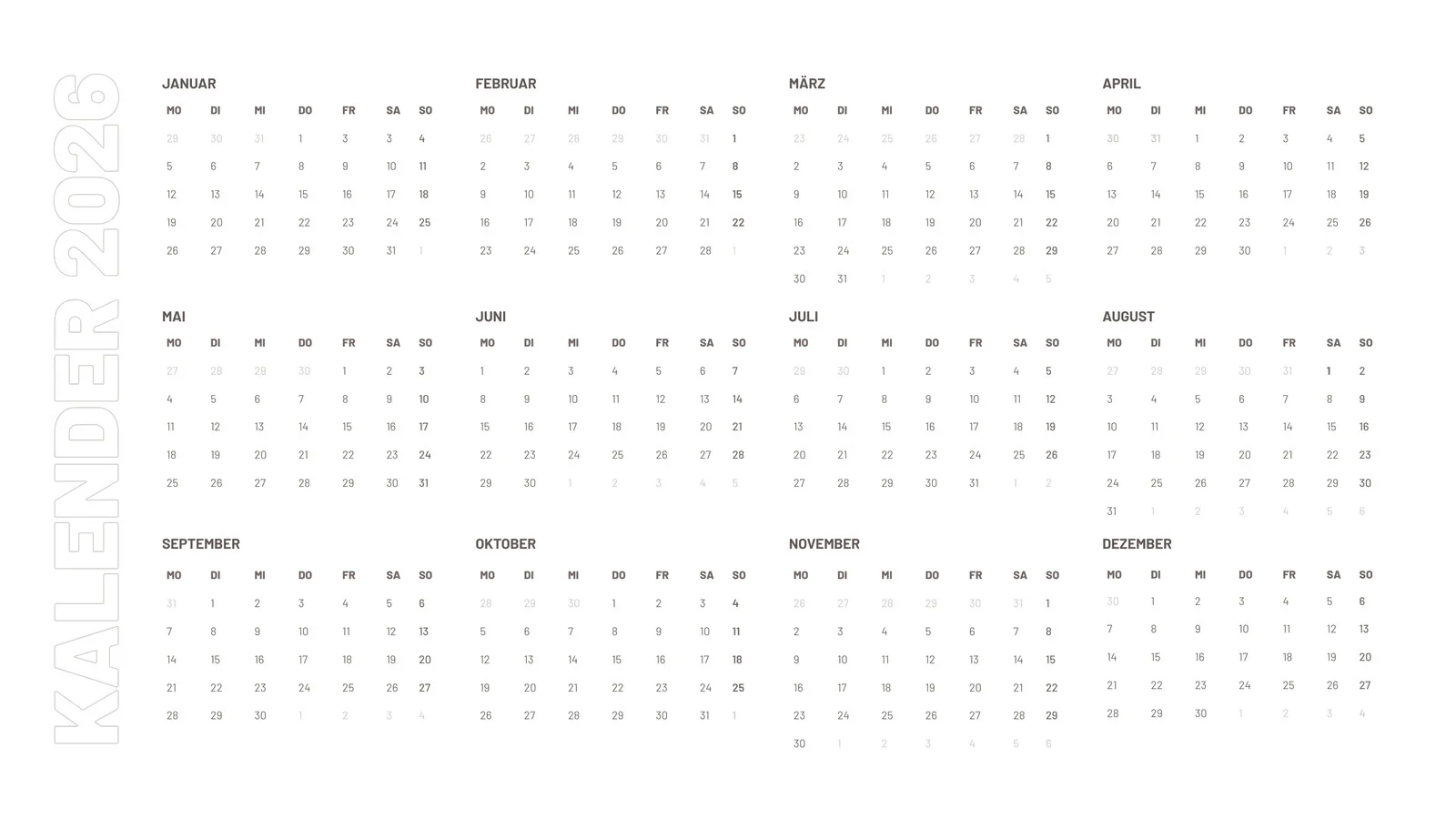 Kalender 2024 Vorlagen Zum Ausdrucken Canva