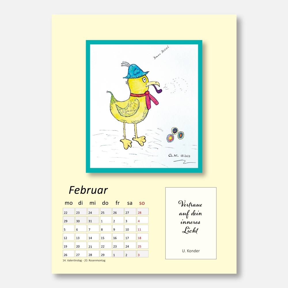 Kalender 2024 Wandkalender In Din A5 14 Blatt Aquarell Illustrationen UKo Art Werkstatt Kalender Der Seelenmalerinnen