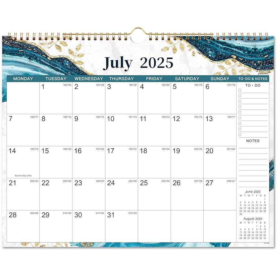 Kalender 2025 2026 Wandkalender 2025 Von Juli 2025 Bis Dezember 2026 Monatsansichtskalender Doppeldrahtbindung Aufh ngehaken Blau Und Gr n 37 6 X 29 Cm Amazon de B robedarf Schreibwaren