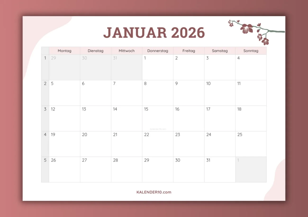 Kalender 2025 2026 Zum Ausdrucken Kostenlose PDF Kalender Planer