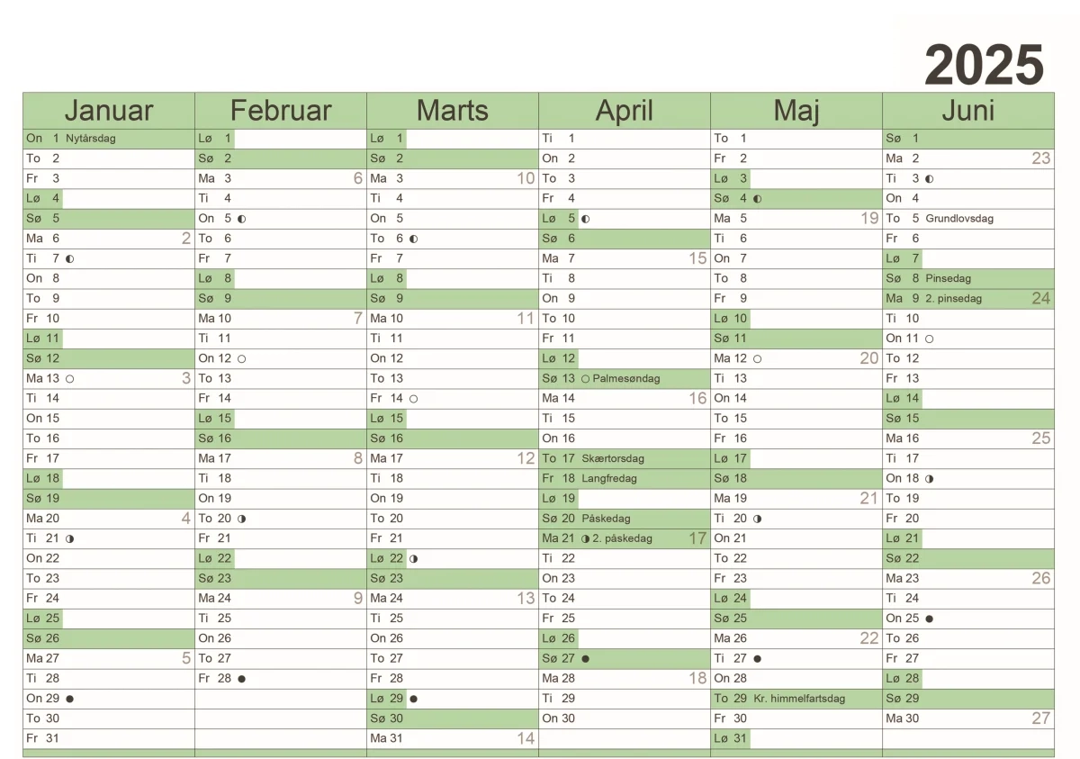 Kalender 2025 Karton A3 Med Eget Tryk Kalender Bundtrade ApS