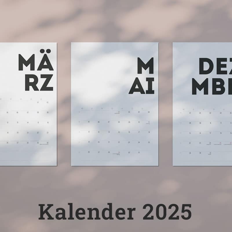 Kalender 2025 Minimalistisch DIN A4 A3 Zum Download Und Ausdrucken