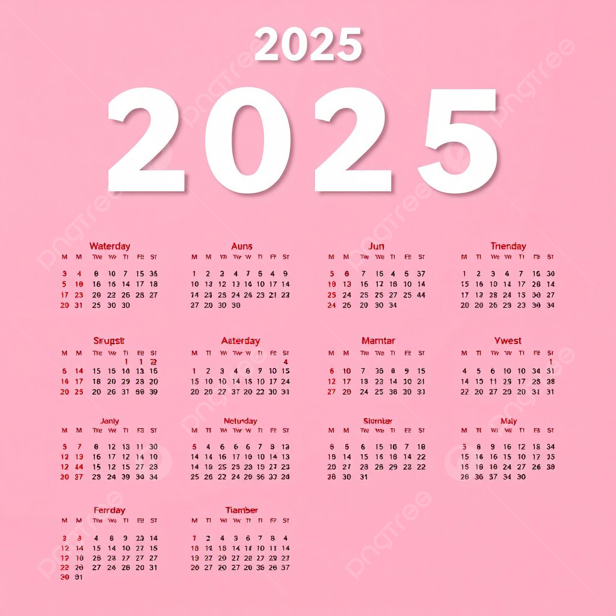Kalender 2025 Monate