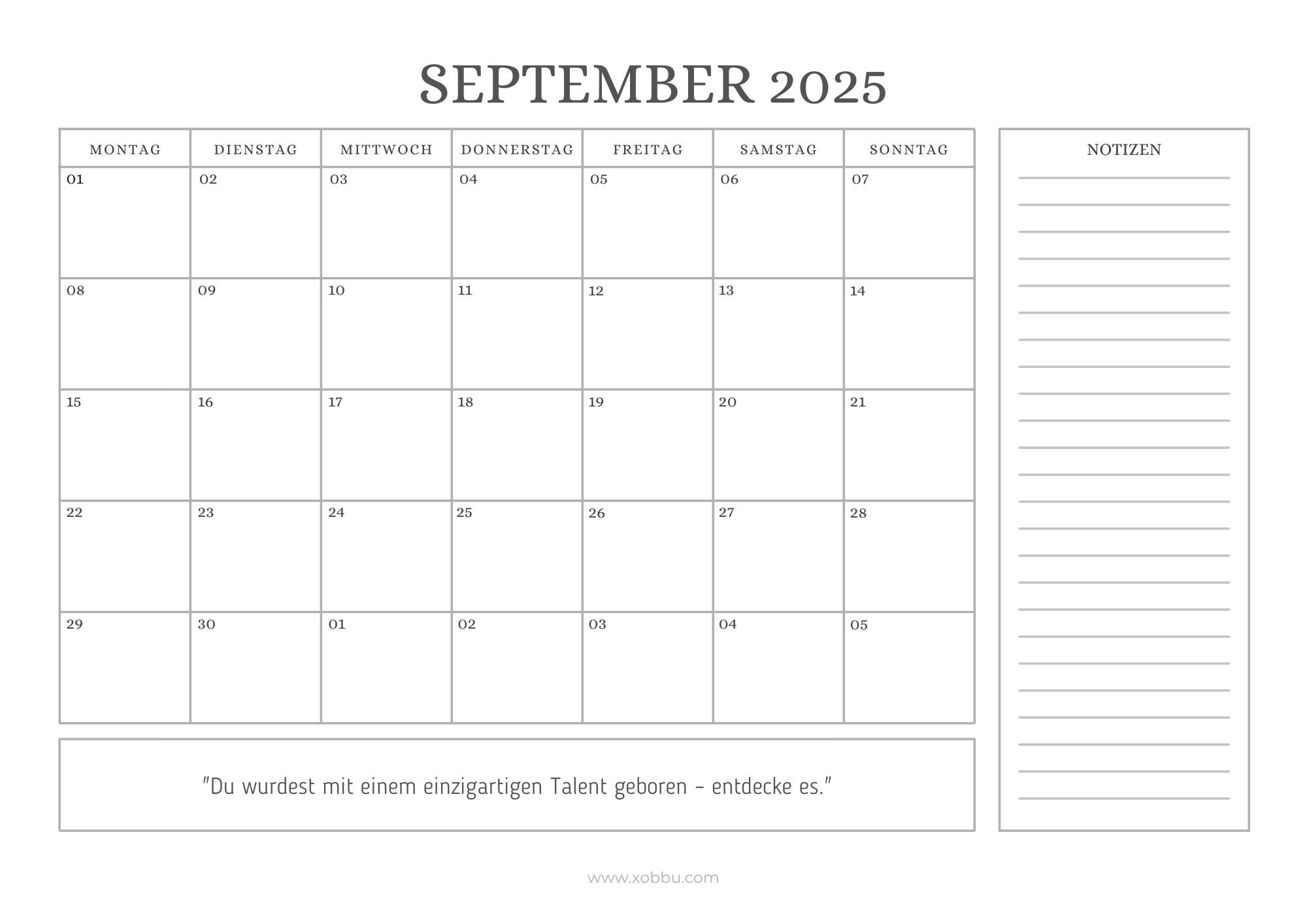 Kalender 2025 Monatskalender Kostenlos Zum Ausdrucken Xobbu