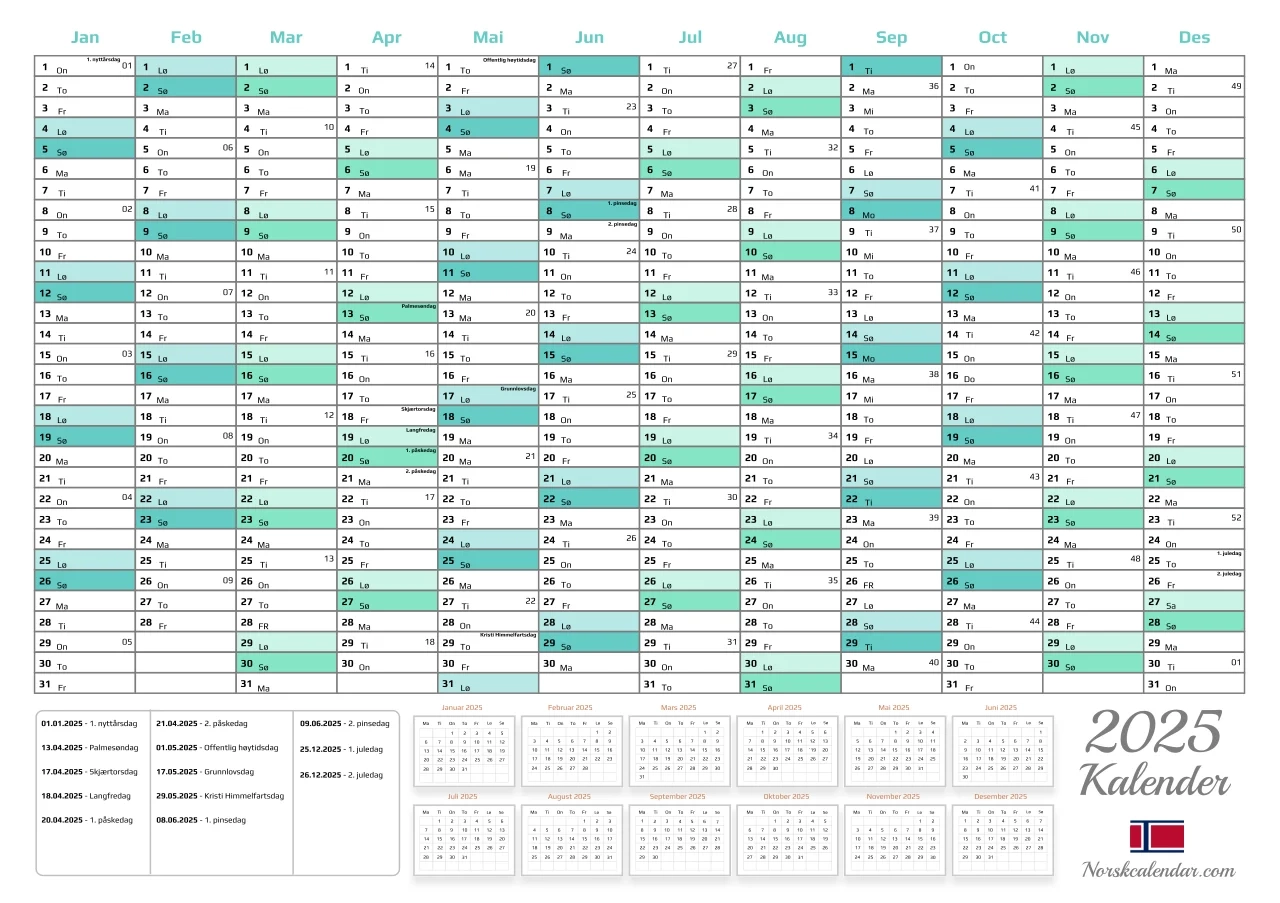 Printklare Kalender 2025