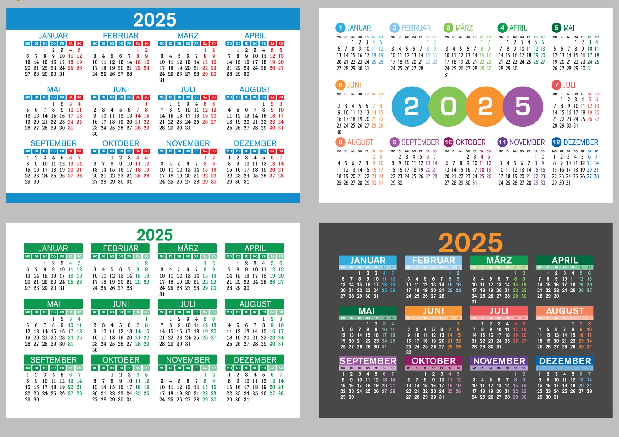 Halbjahres Kalender 2025