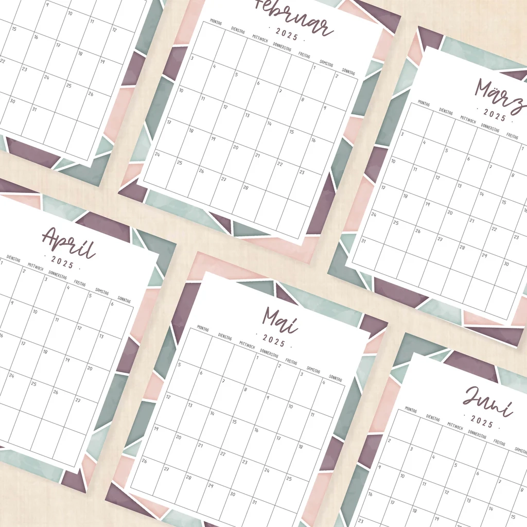 Kalender 2025 Zum Ausdrucken Magic Mosaic