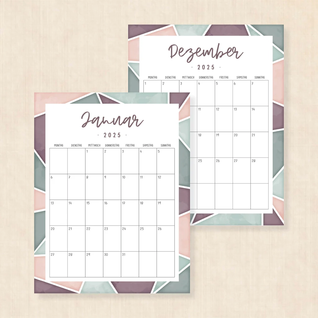Kalender 2025 Zum Ausdrucken Magic Mosaic