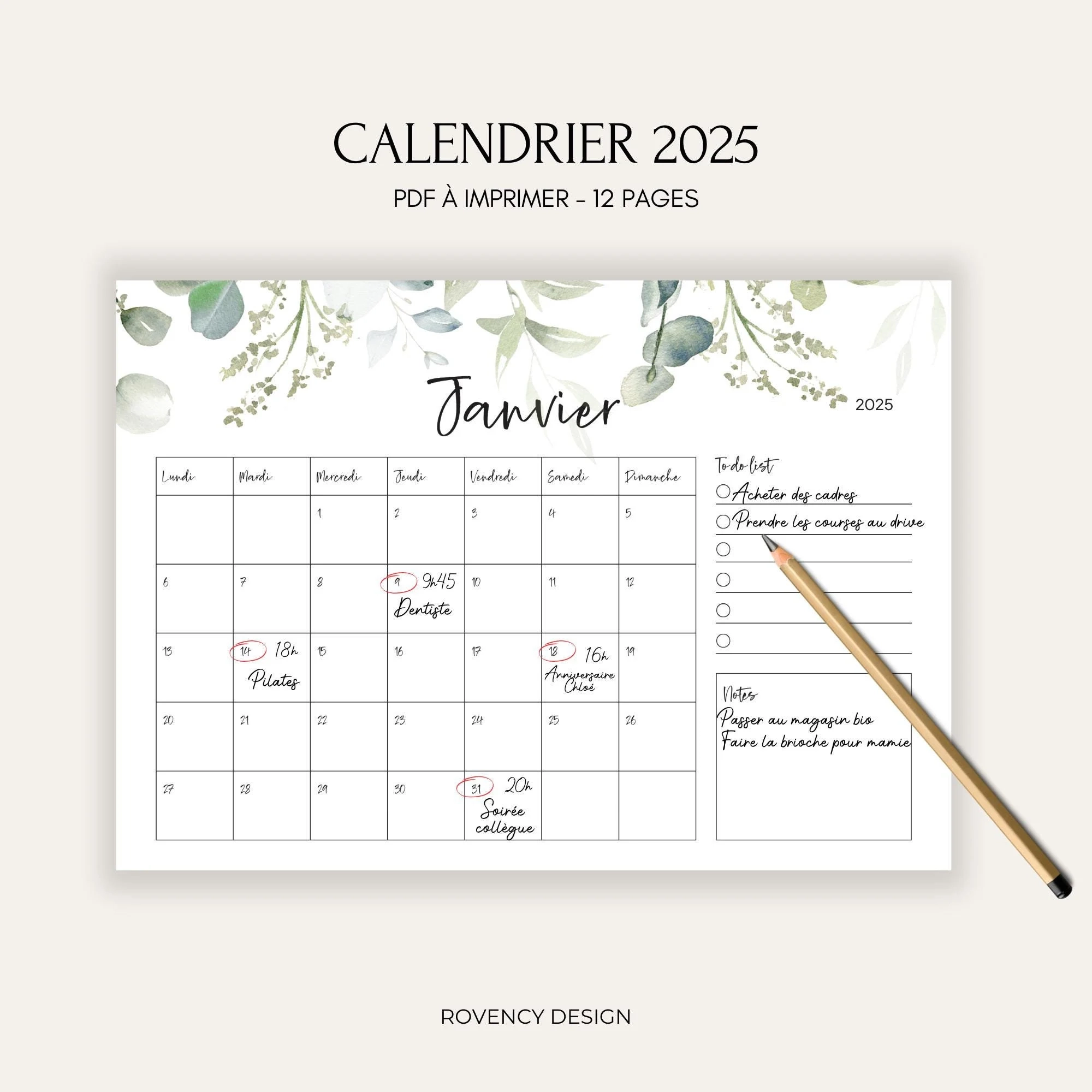 Kalender Für 2025 Zum Ausdrucken