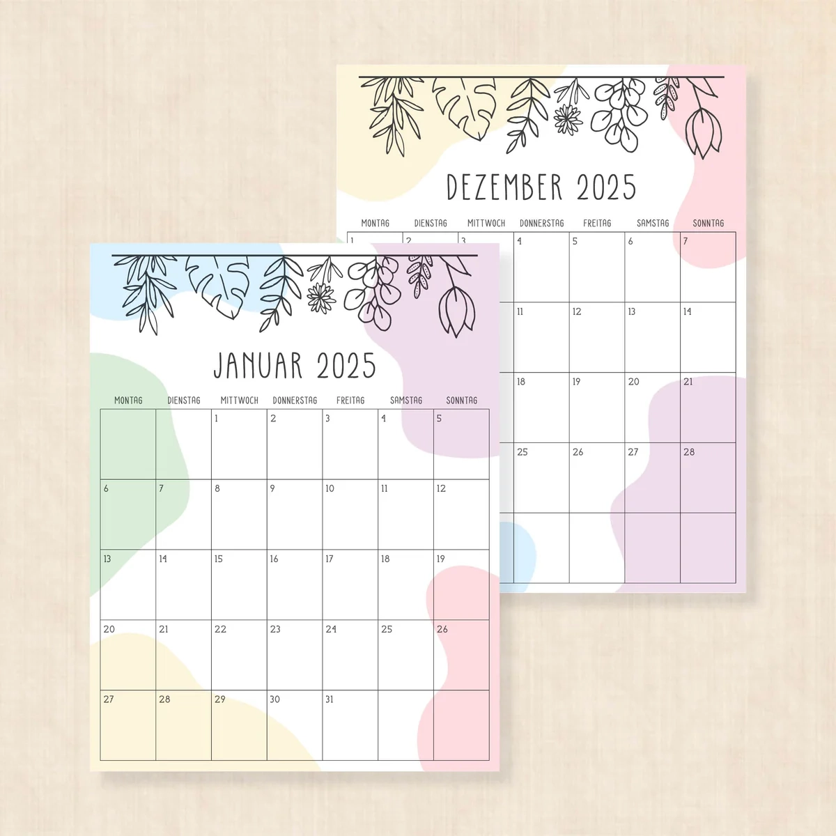 Kalender 2025 Zum Ausdrucken Radiant Rhapsody