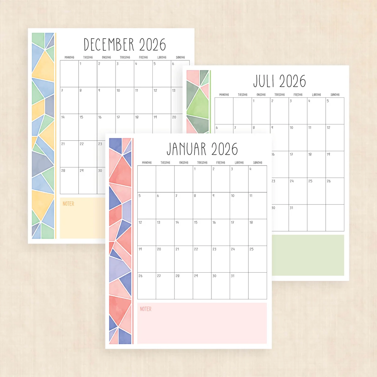 Kalender 2026 Print Selv Midsummer Mosiac