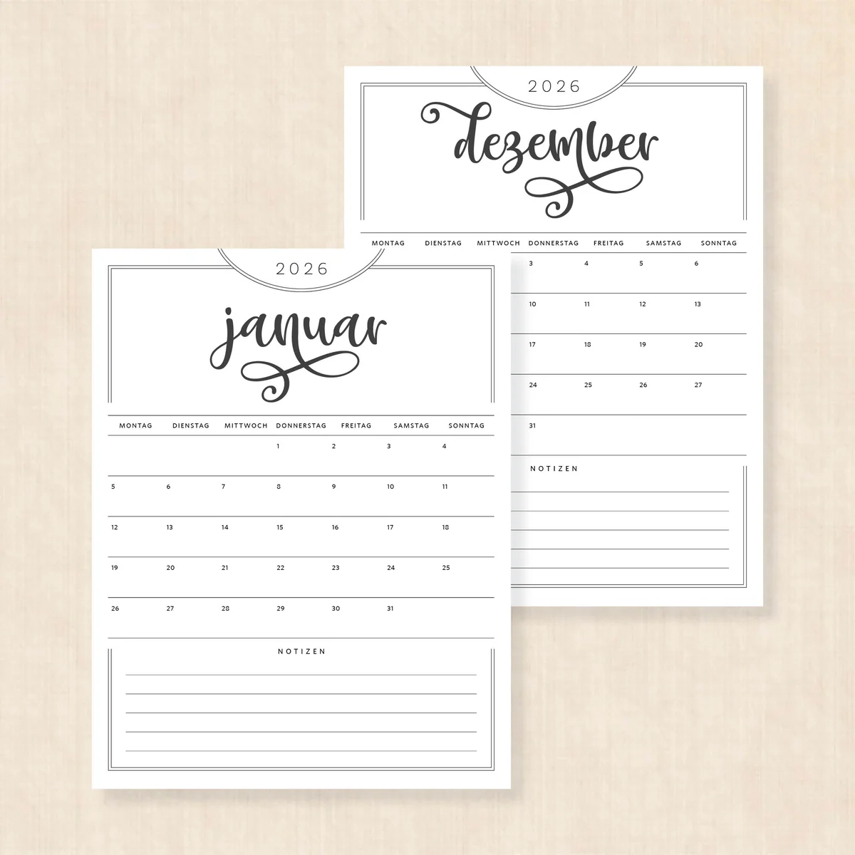 Kalender 2026 Kostenlos Zum Ausdrucken