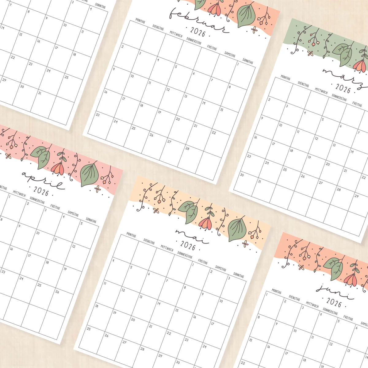 Kalender 2026 Zum Ausdrucken Garden Gala