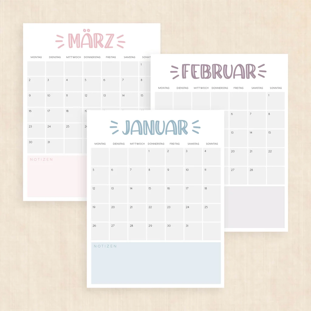 Kalender 2026 Zum Ausdrucken Springtime Splash