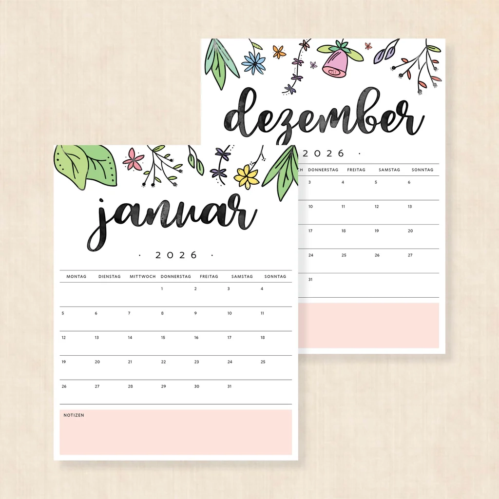 Kalender 2026 A4 Ausdruckbar