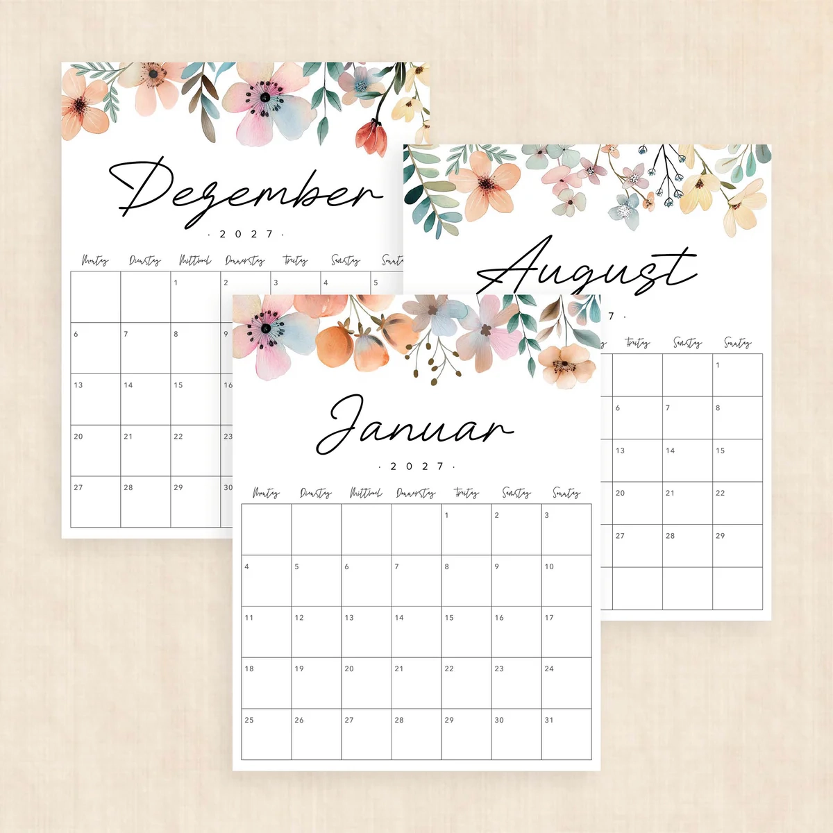 Kalender 2027 Zum Ausdrucken Lush Lagoon