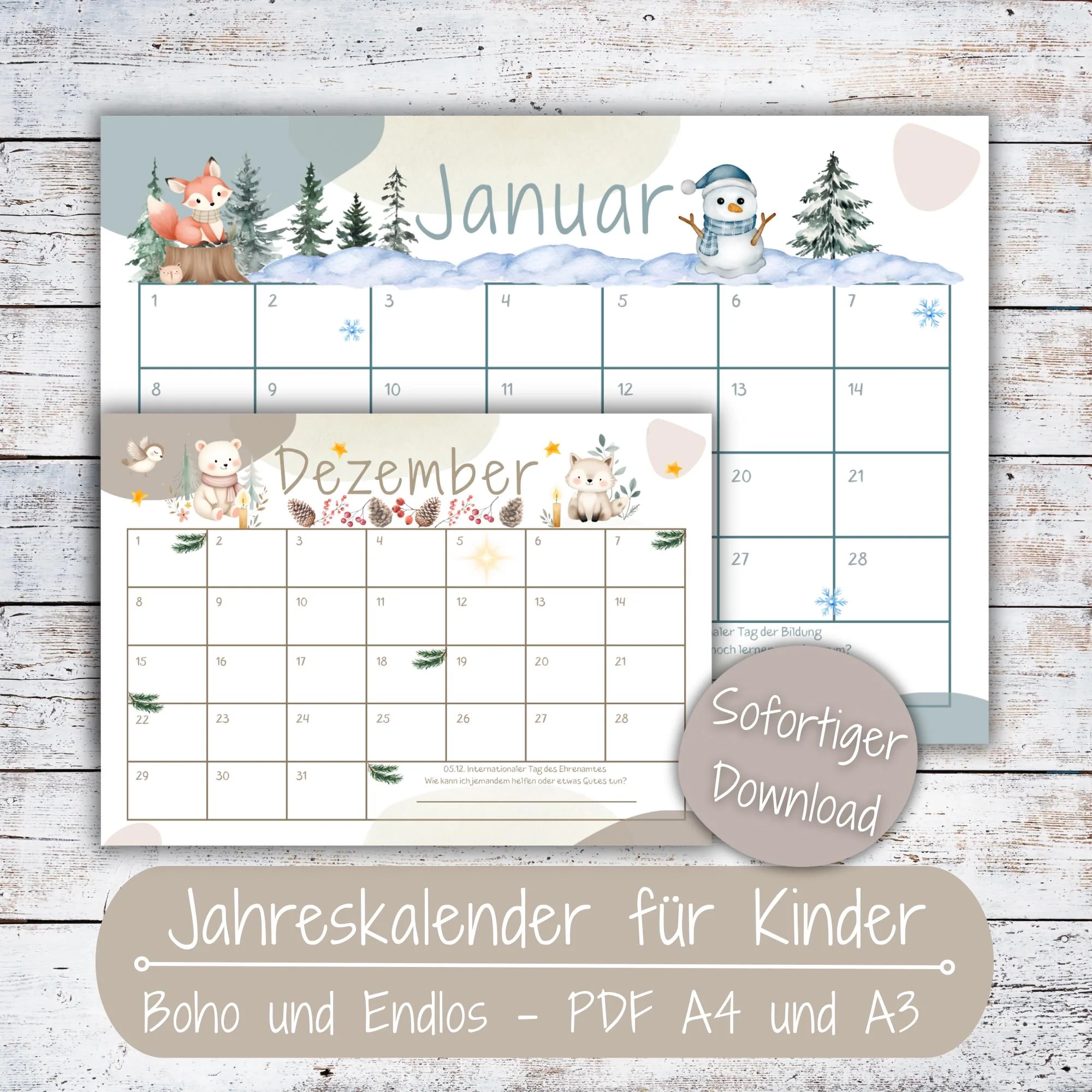 Vorlage Jahreskalender Din a 4