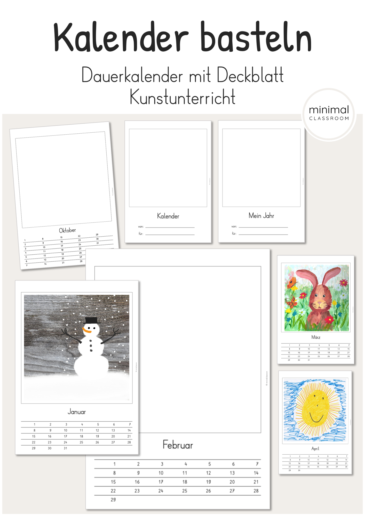 Kalender Basteln Dauerkalender Unterrichtsmaterial In Den F chern Kunst Fach bergreifendes
