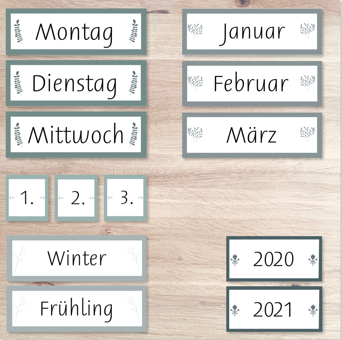 Kalender Beschriftungselemente Honigkopf