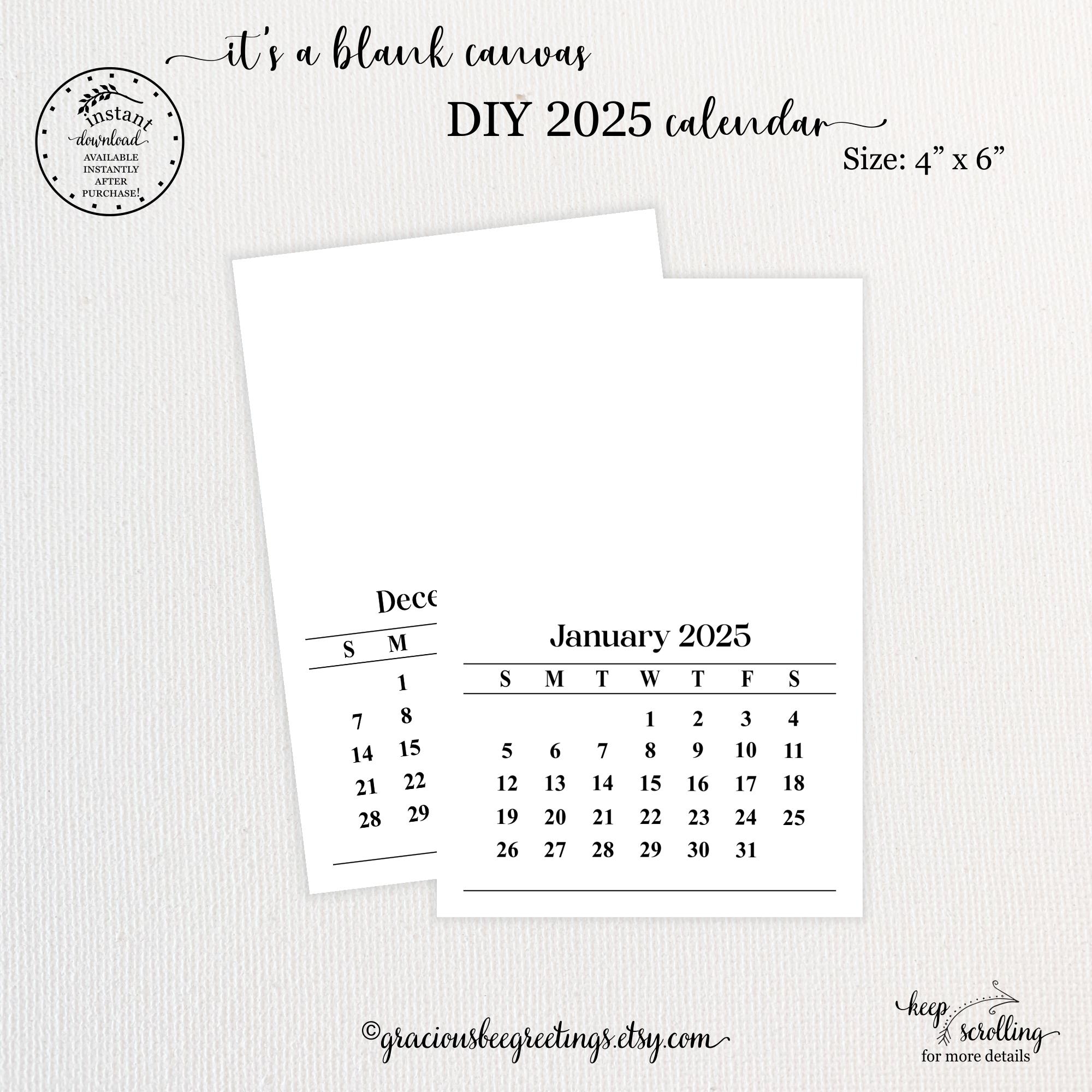 Kalender Blanco Etsy Schweiz