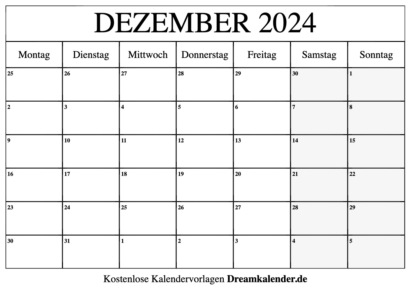 Leerer Kalender Zum Ausdrucken