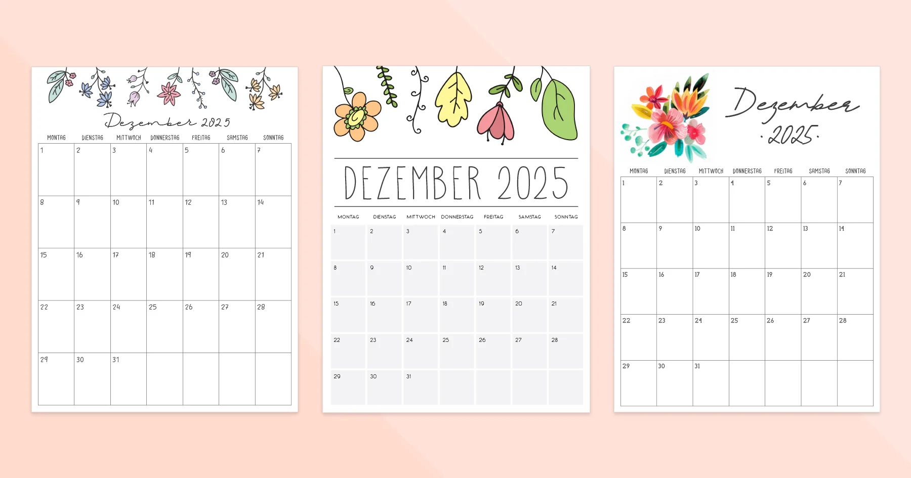 Kalender Dezember 2025 Zum Ausdrucken PDF Vorlage Kalender Dezember 2025 Zum Ausdrucken PDF Vorlage