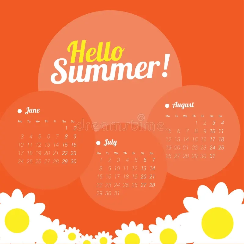 Kalender F r Drei Monate W hrend Der Sommersaison Stock Abbildung Illustration Von Plakat Hintergrund 143988410