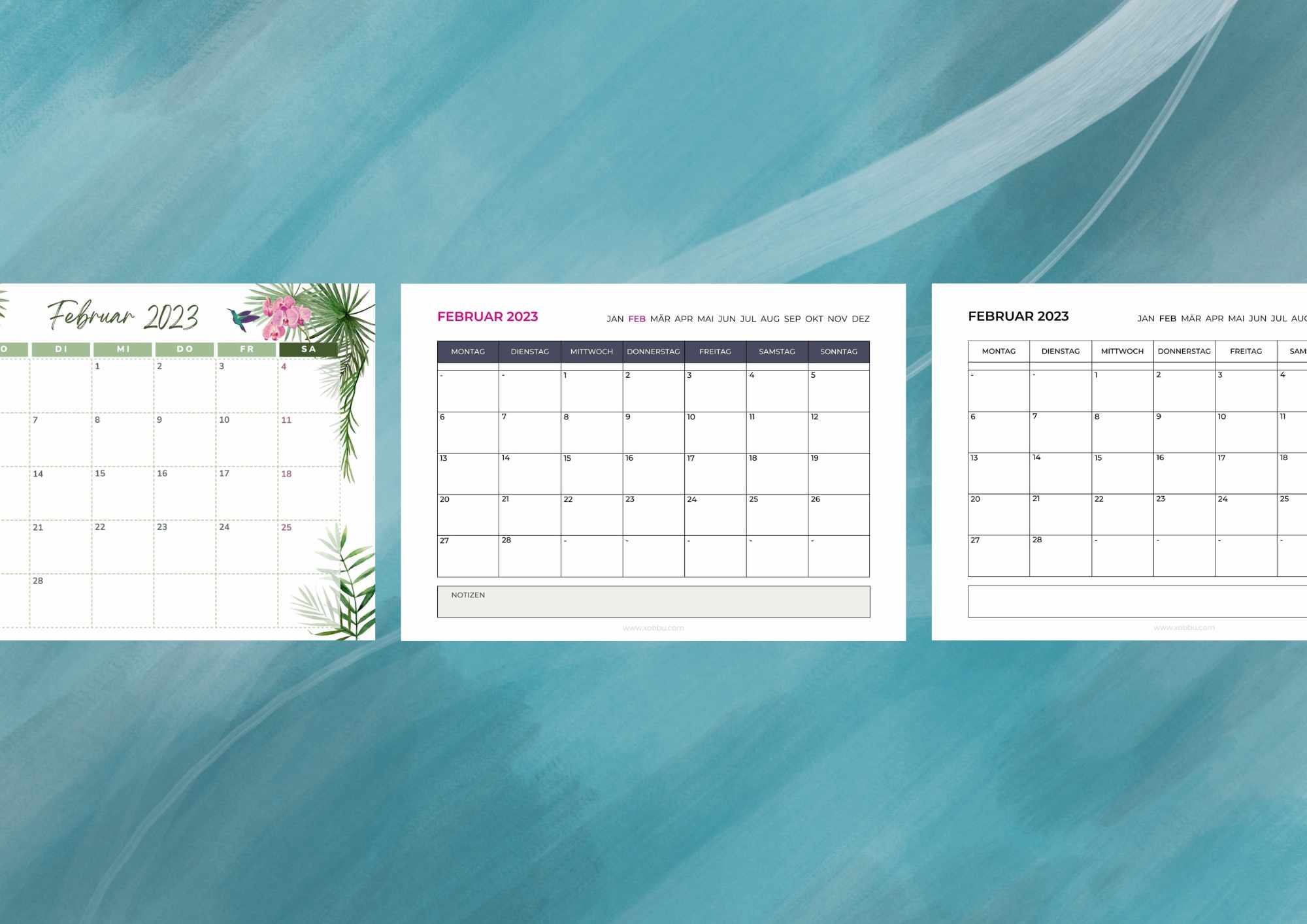 Kalender Februar 2023 Monatsplaner Februar 2023 Xobbu