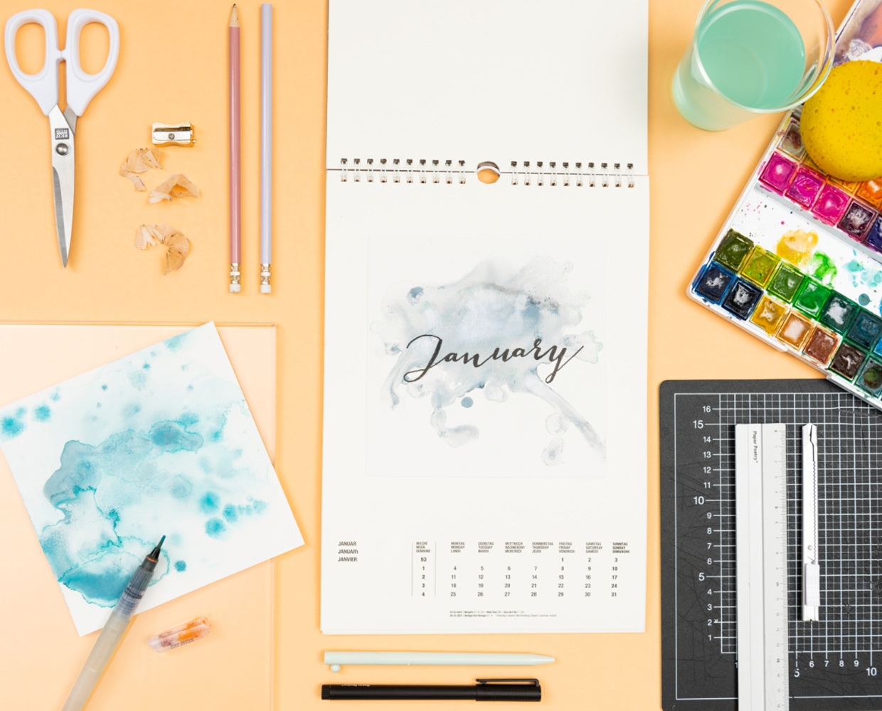 Kalender Gestalten Lettern Malen Verzieren I Idee blog