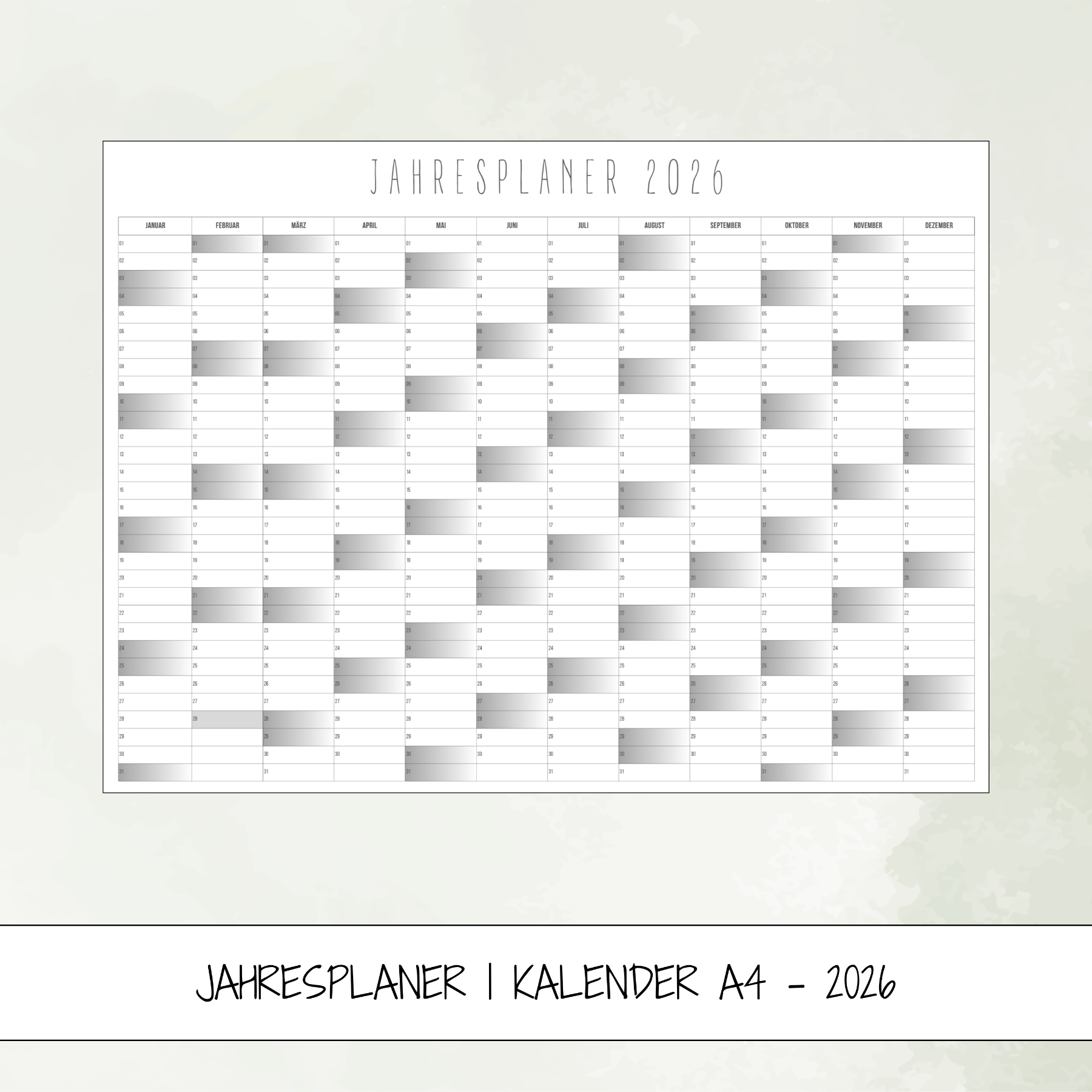 Kalender 2026 Zum Ausdrucken MIT Namen