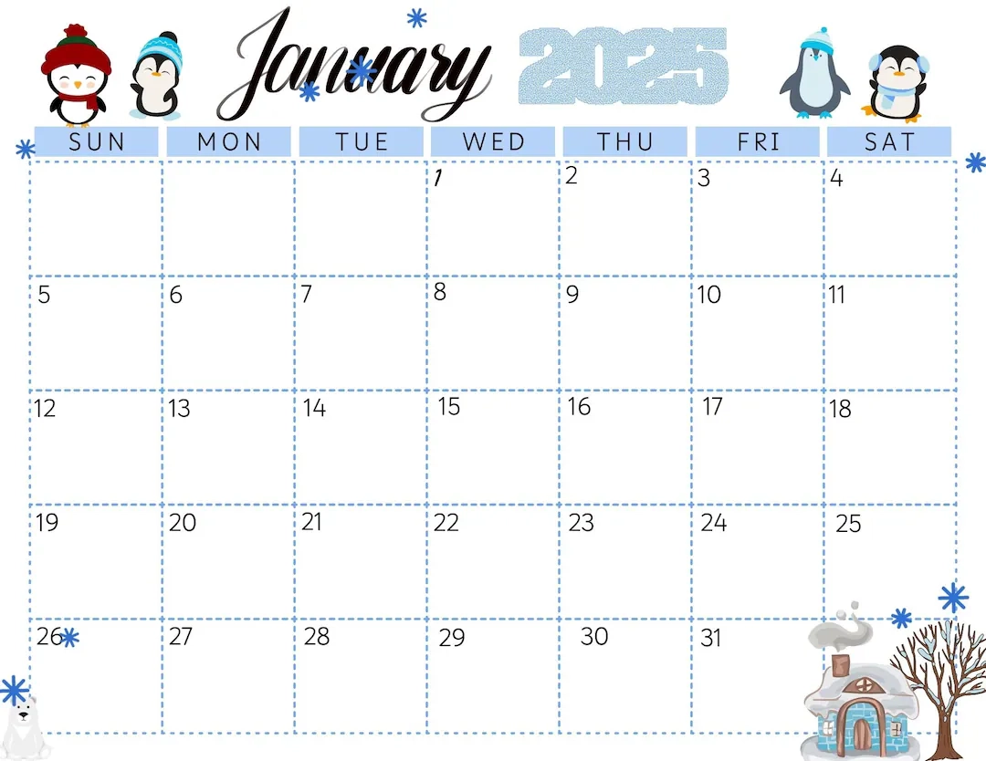 Kalender Januar 2025