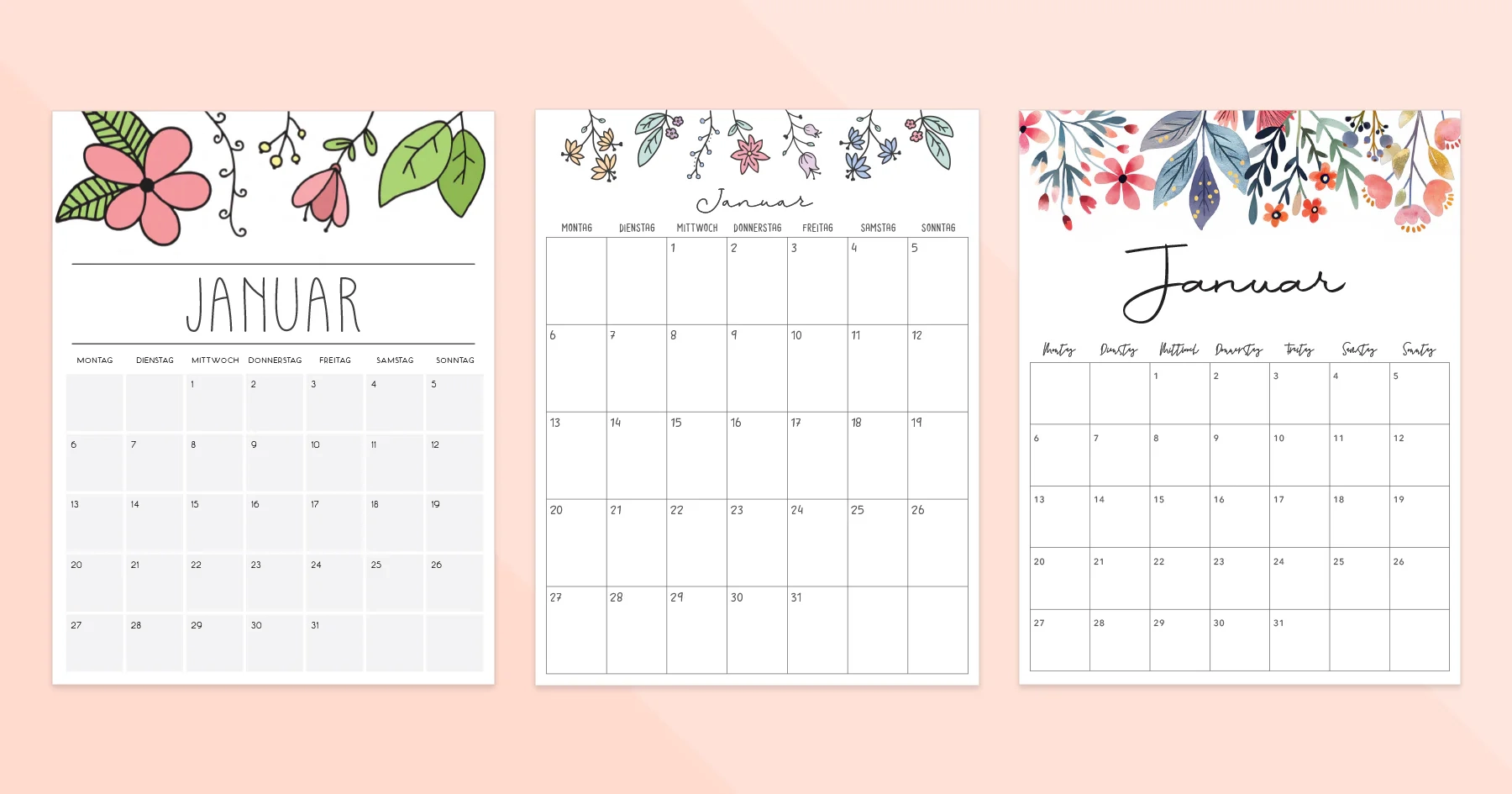 Kalender Januar 2025 Zum Ausdrucken PDF Vorlage