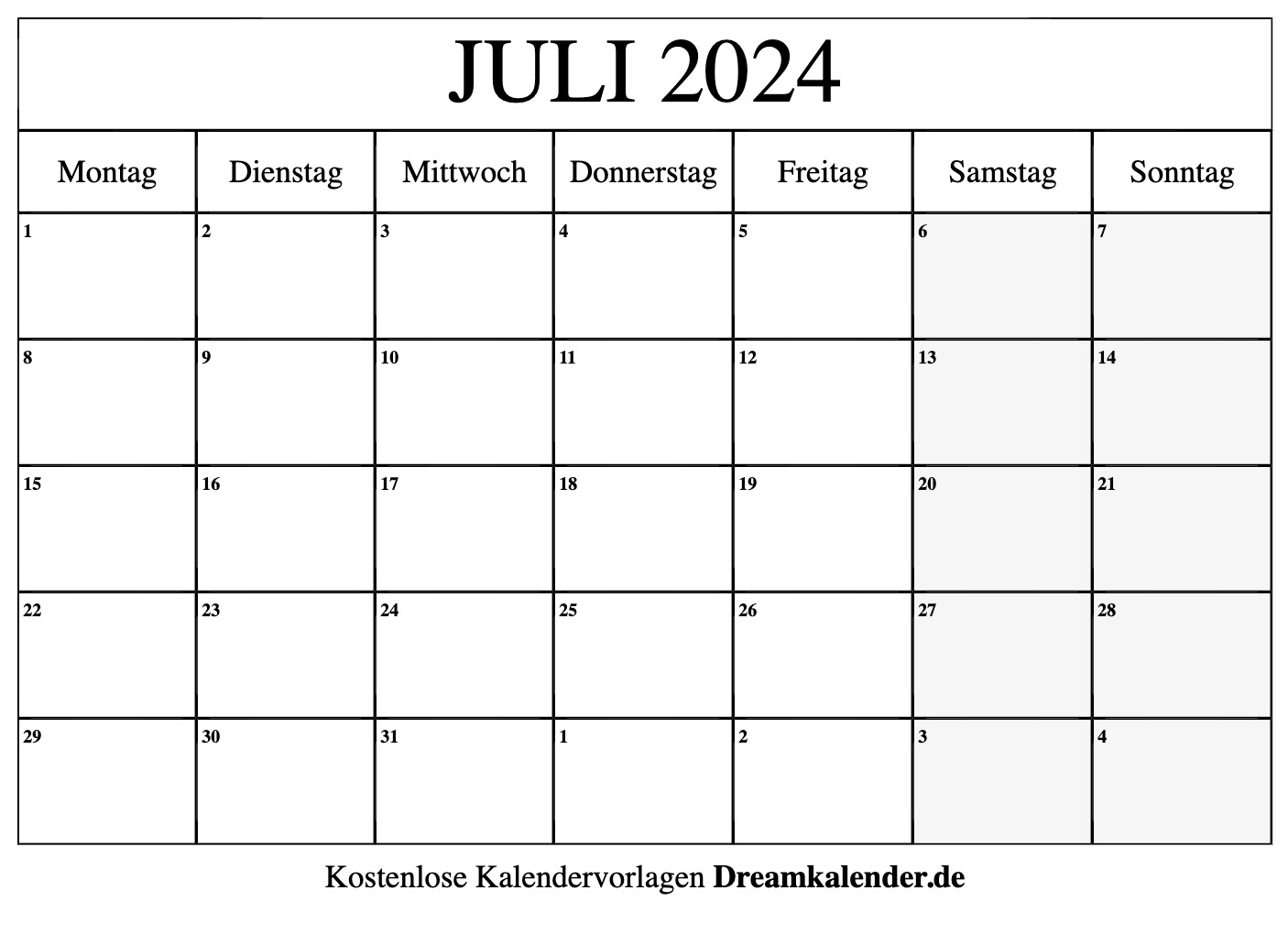 Kalender 2024 Zum Ausdrucken Monate