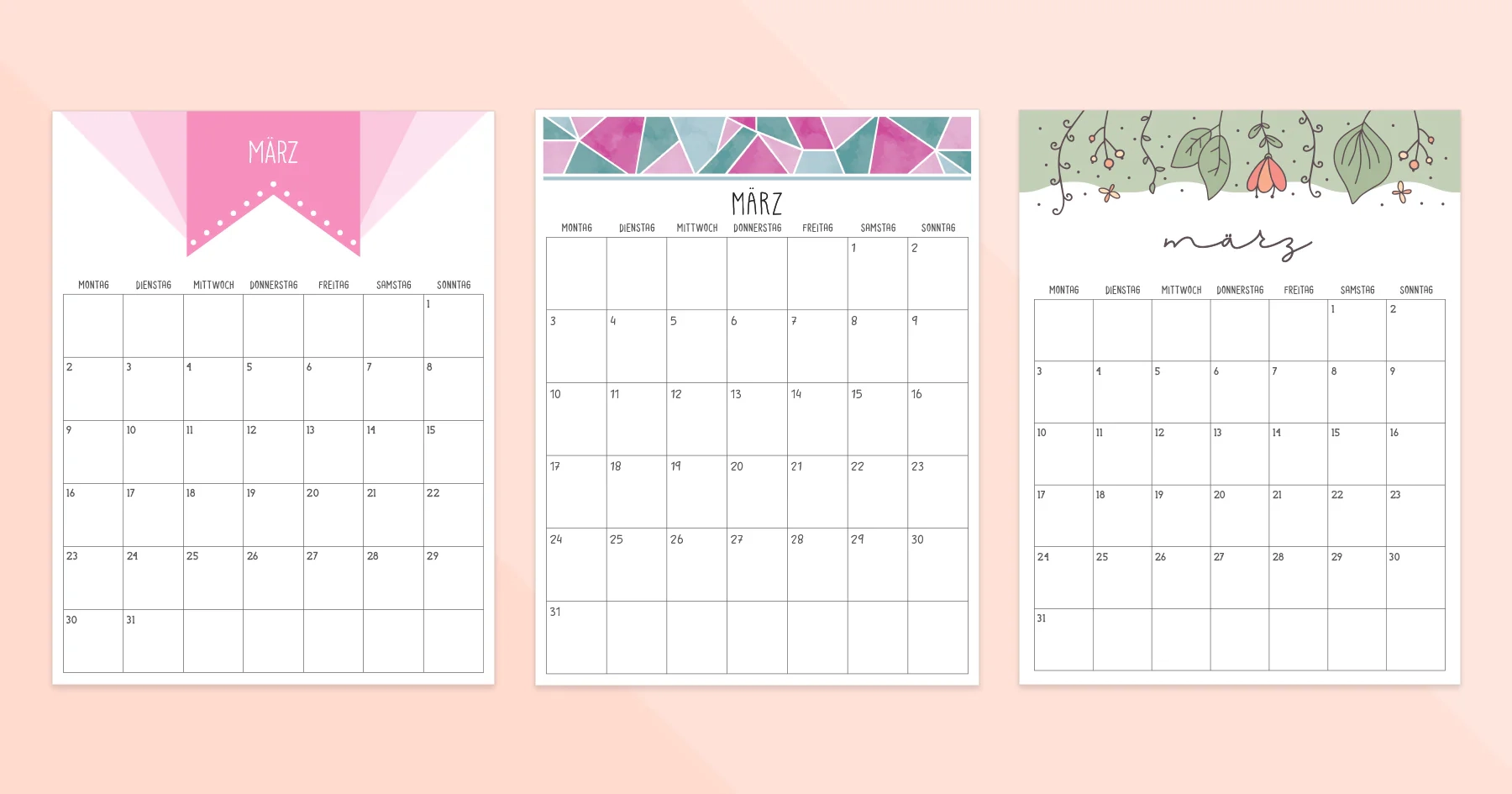 Kalender M rz 2025 Zum Ausdrucken PDF Vorlage