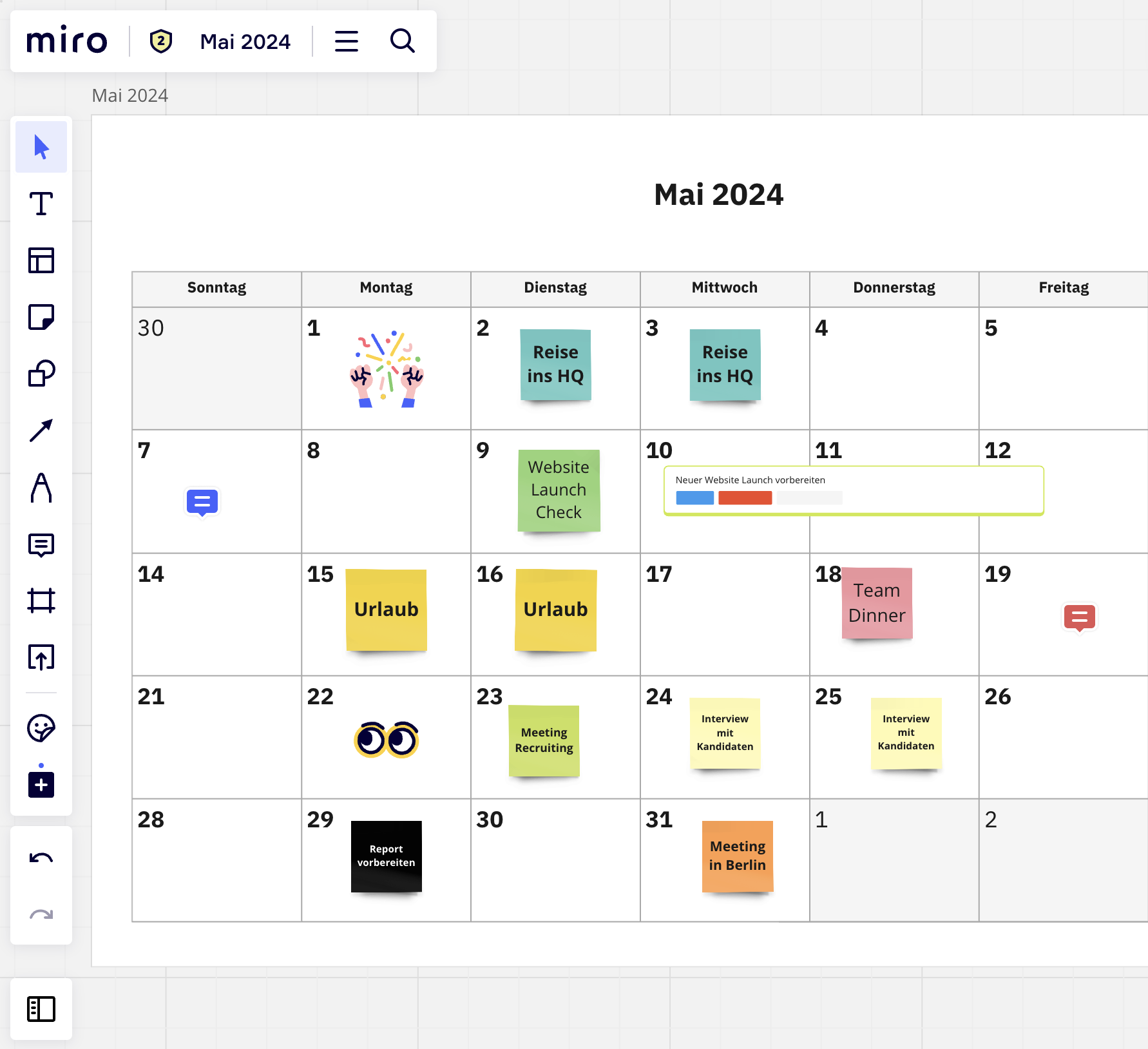 Kalender Mai 2025 Miro