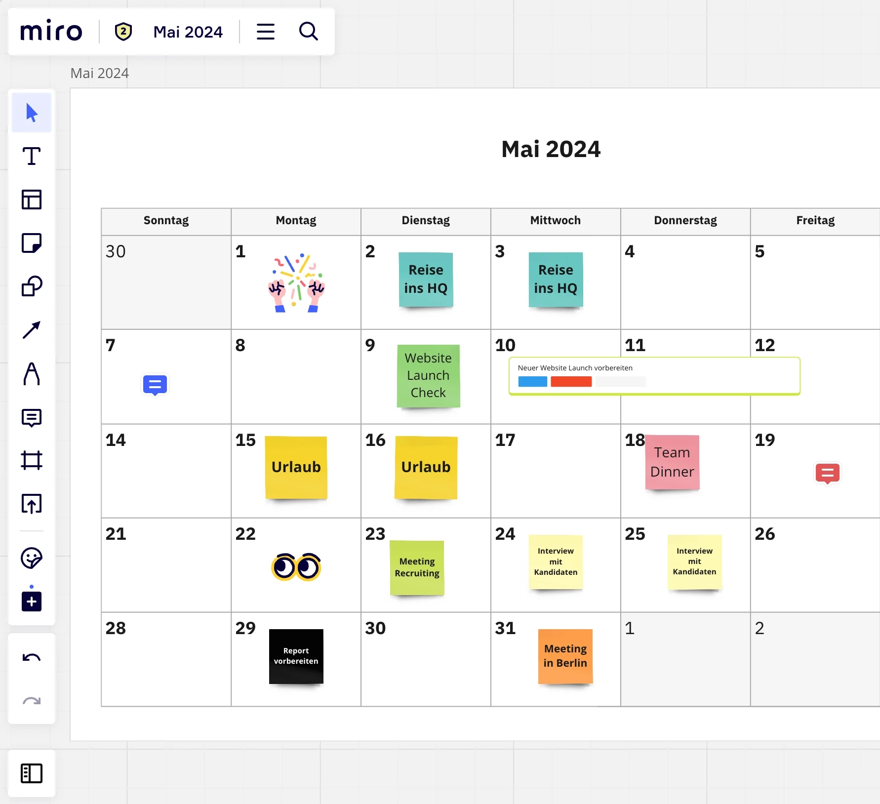 Kalender Mai 2025 Miro