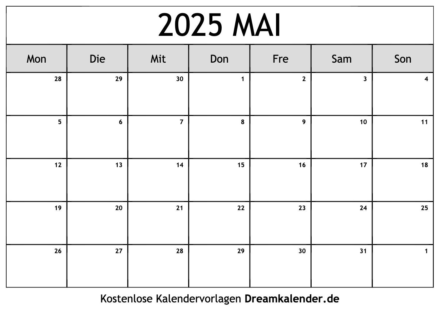 Kalender Mai 2025