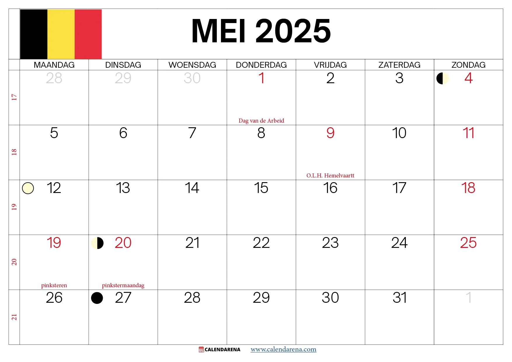 Donderdag 2025 Kalender