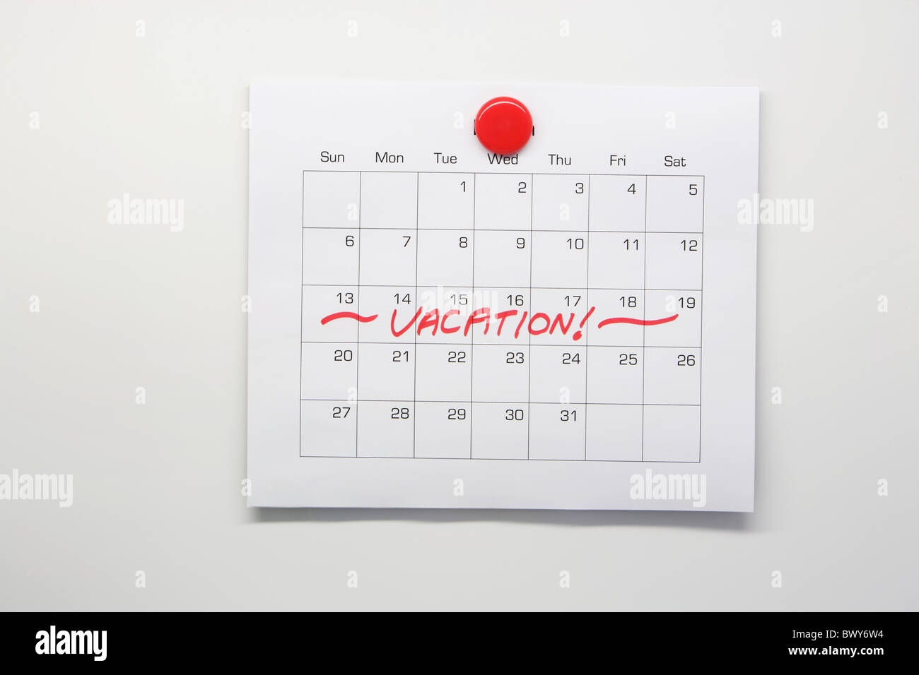 Kalender Mit Ferien Markiert Stockfotografie Alamy