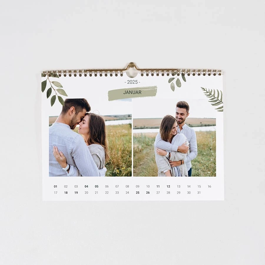 Kalender Mit Ring Spirale Greenery A4 Querformat Weihnachten Tadaaz