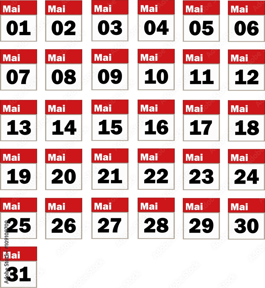 Kalender Monat Mai Stock Vector Adobe Stock