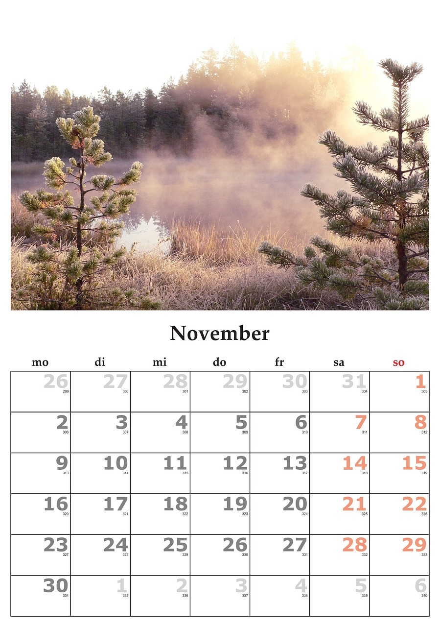 Kalender Monat November Kostenloses Foto Auf Pixabay