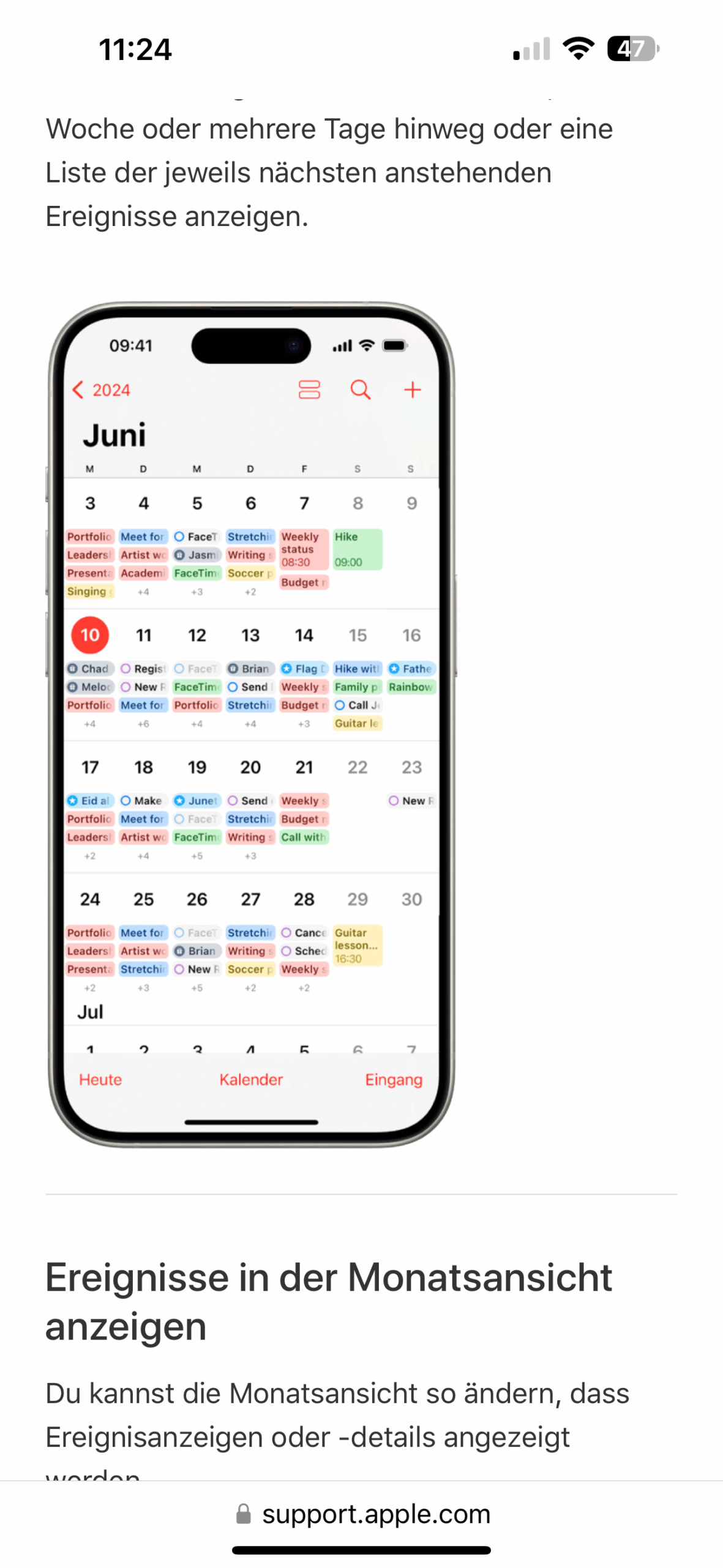 Kalender Monatsansicht Ist Nicht Vorhanden Apple Community