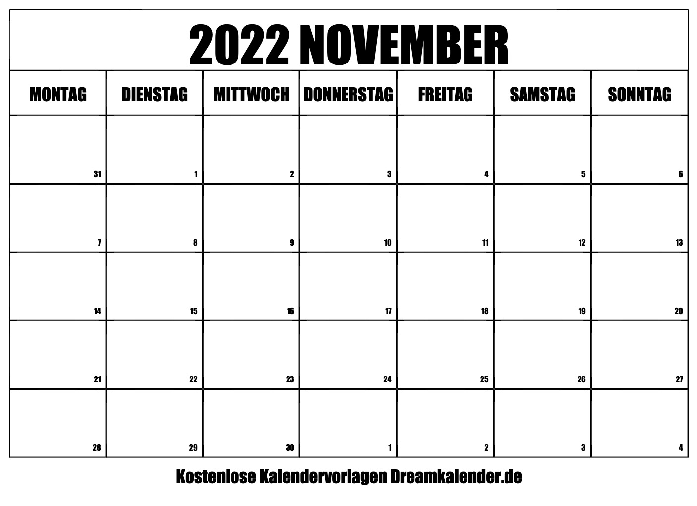 Kalender November 2022